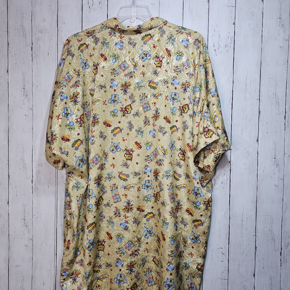 Vintage La Nuit Intimates Women's Floral Garden Print Lounge Gown One Size. - Picture 8 of 9